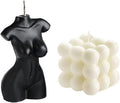 Bubble cube candles and female body shaped candle, handmade soy wax scented candle, bedroom bathroom home aesthetic decor candle.