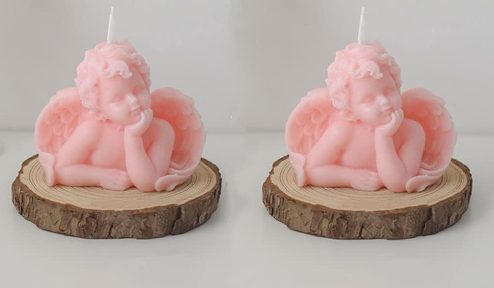 Angel soy scented hand carved aesthetic candles for home decor.