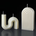 Aesthetic candles twist shaped candle, trendy taper candles minimalist geometric soy wax scented art decoration.