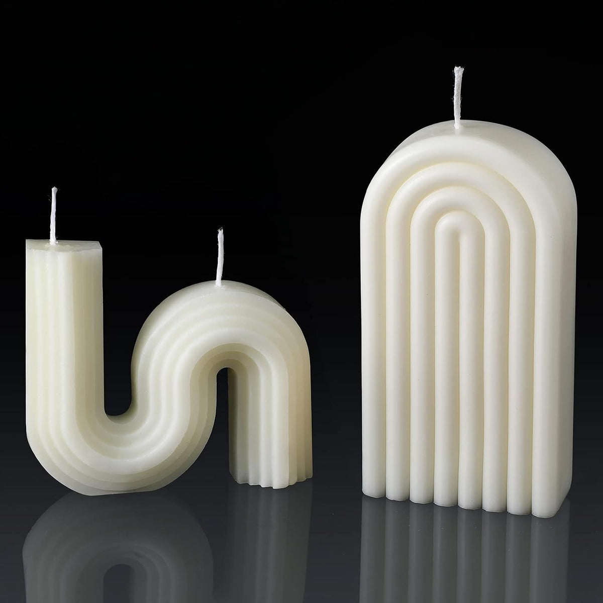 Aesthetic candles twist shaped candle, trendy taper candles minimalist geometric soy wax scented art decoration.