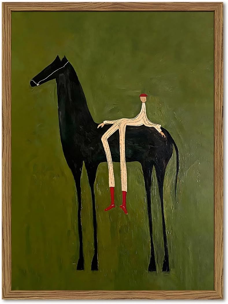 Abstract Western Cowboy Framed Canvas Art