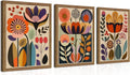 Scandinavian Floral Framed Canvas Art Set