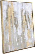 Gold Textured Abstract Framed Canvas Art