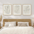 Minimalist Floral Line Art Decorative Framed Wall Art Set