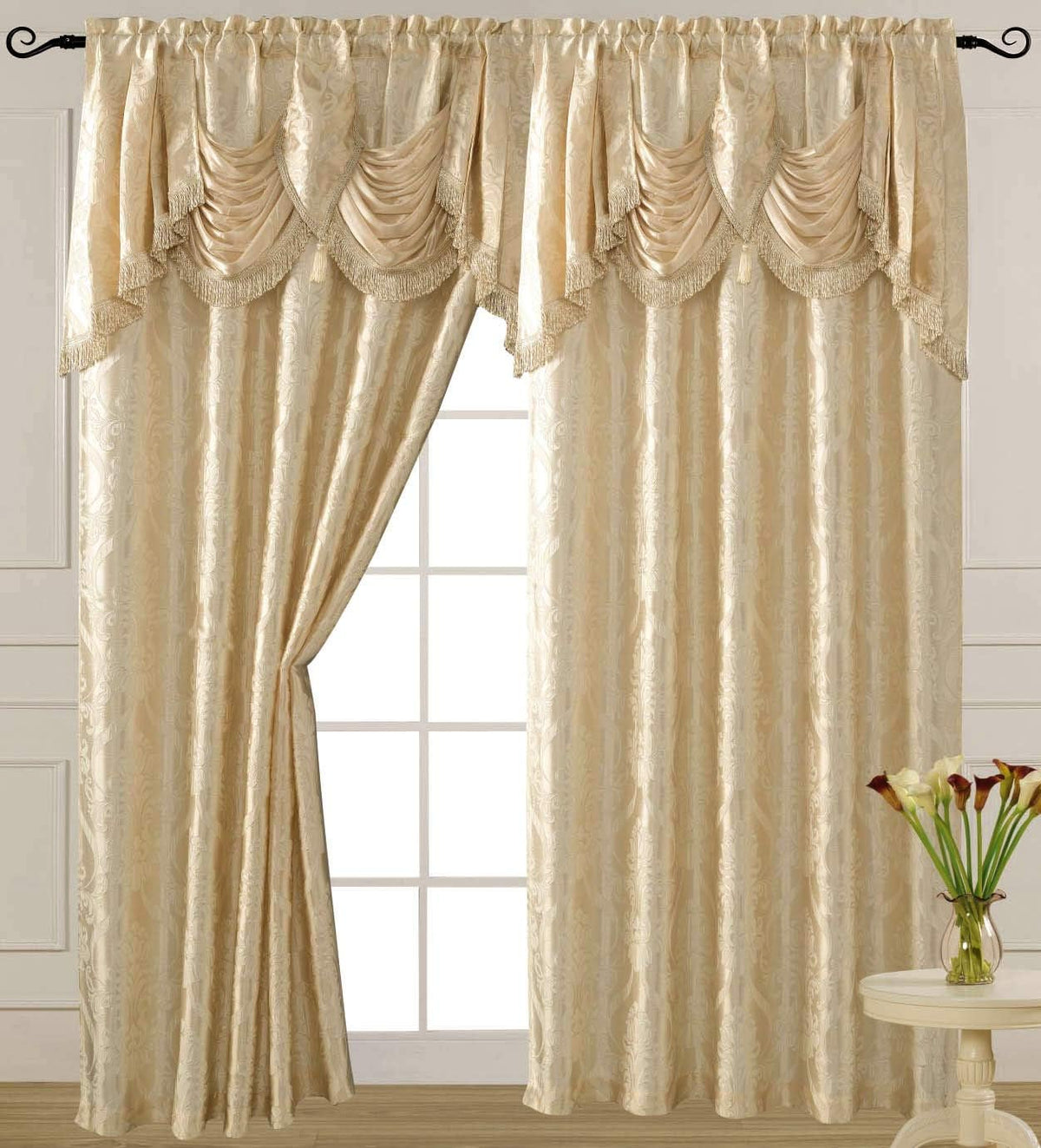 Jacquard Waterfall Valance Curtain Panel