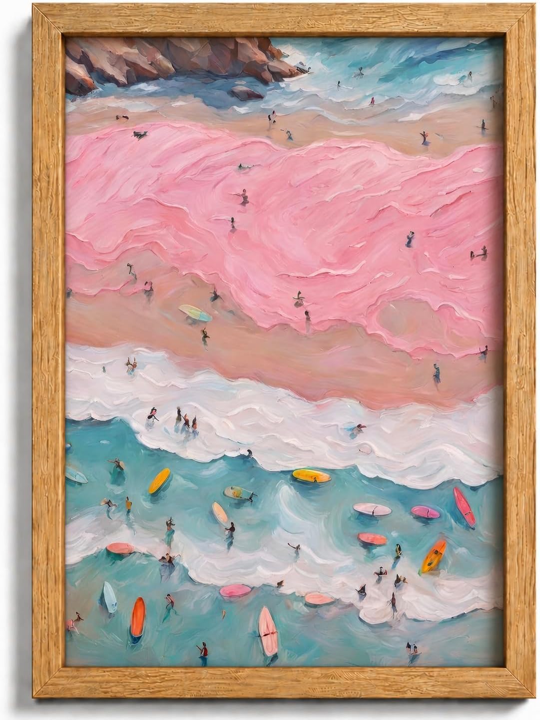 Coastal Surfer Framed Canvas Wall Art