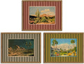 Vintage Desert Landscape Framed Art Set