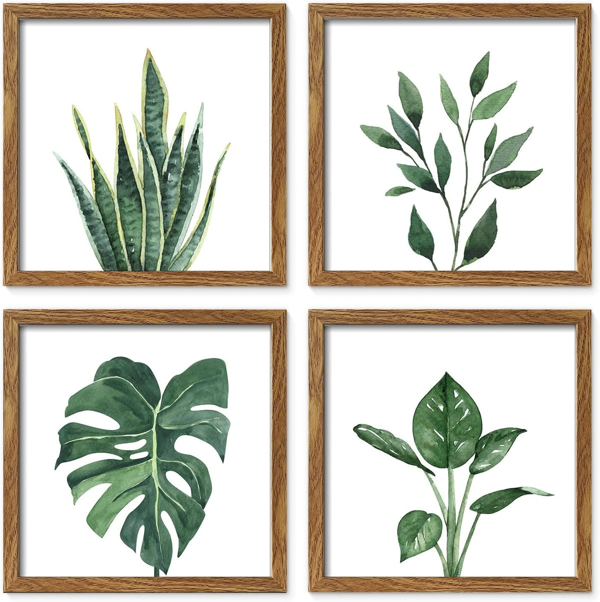 Sage Green Botanical Floral Decorative Framed Art Set