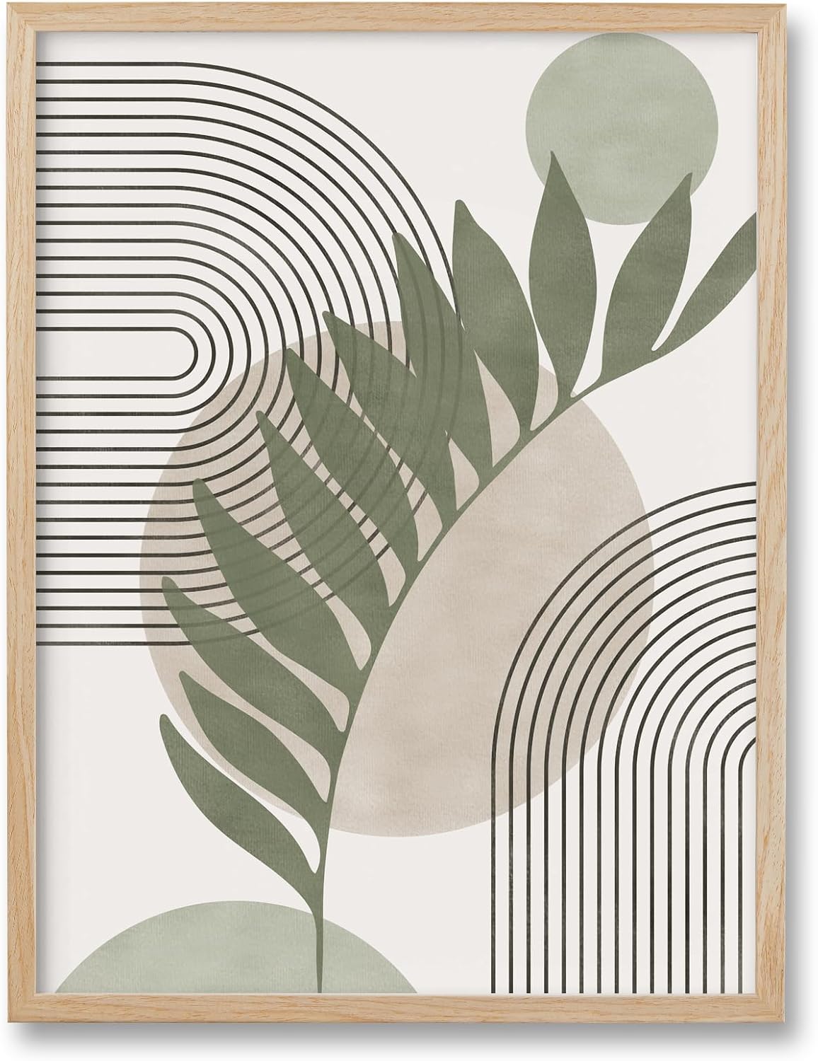 Sage Green Leaf Botanical Framed Wall Art