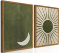 Boho Sun and Moon Framed Wall Art Set
