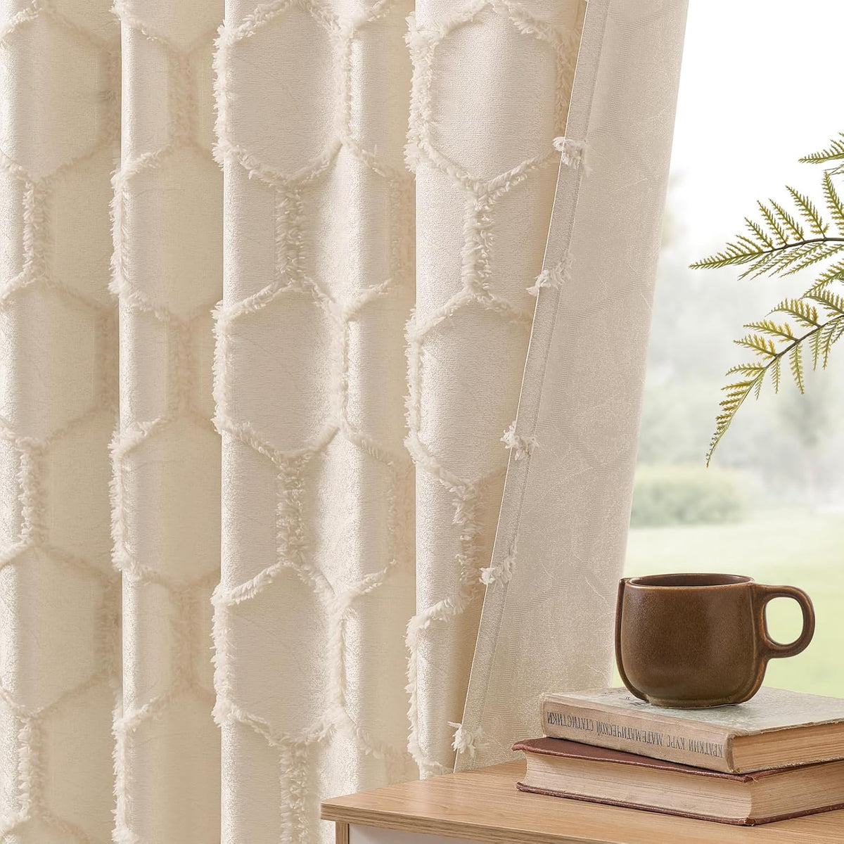 Fluffy Hexagonal Jacquard Curtains