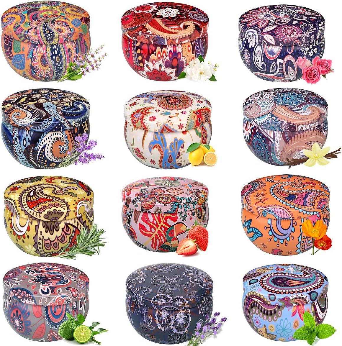 Valentines Day gift candles set for her, travel tin aromatherapy candles for home scented, perfect for birthday, Christmas, stress relief, spa, bath, and home decor.