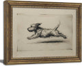Vintage Dog Sketch Gold Framed Wall Art