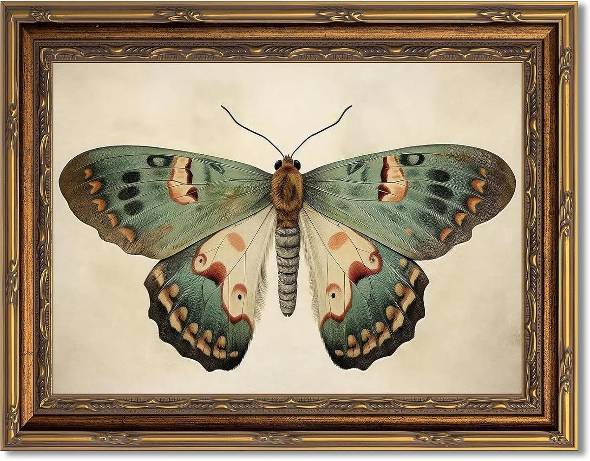 Vintage Butterfly Gold Framed Wall Art