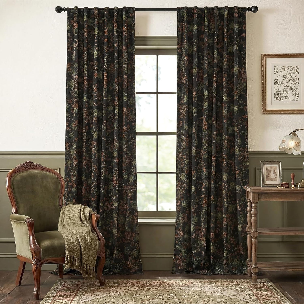 Velvet Floral Jacquard Curtains