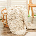 Chunky Knit Throw Blanket with Holes