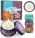 Scented candles gift set, flower shaped Christmas candles for home scented, stress relief gifts for women.