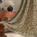 Boho Floral Semi-Sheer Jacquard Curtains