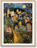 Moonlit Night Rustic Framed Wall Art