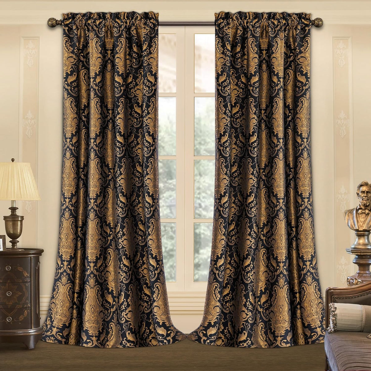 Jacquard Damask Thermal Insulated Curtains