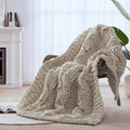 Chunky Cable Knit Chenille Throw Blanket