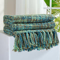 Acrylic Knitted Throw Blanket with Tassels