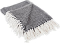 Woven Cotton Throw Blanket with Fringe