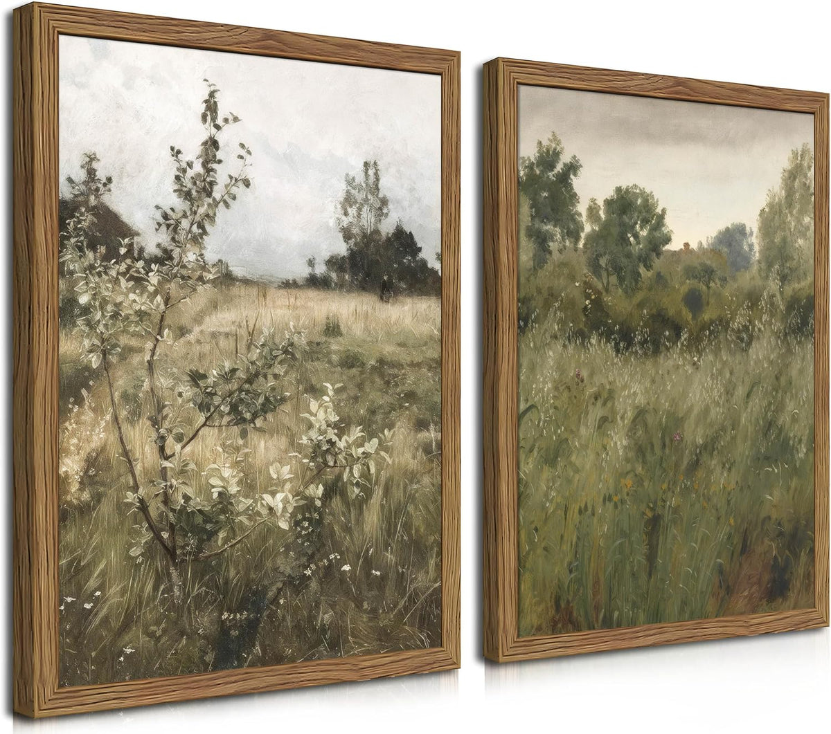 Vintage Landscape Framed Canvas Wall Art Set