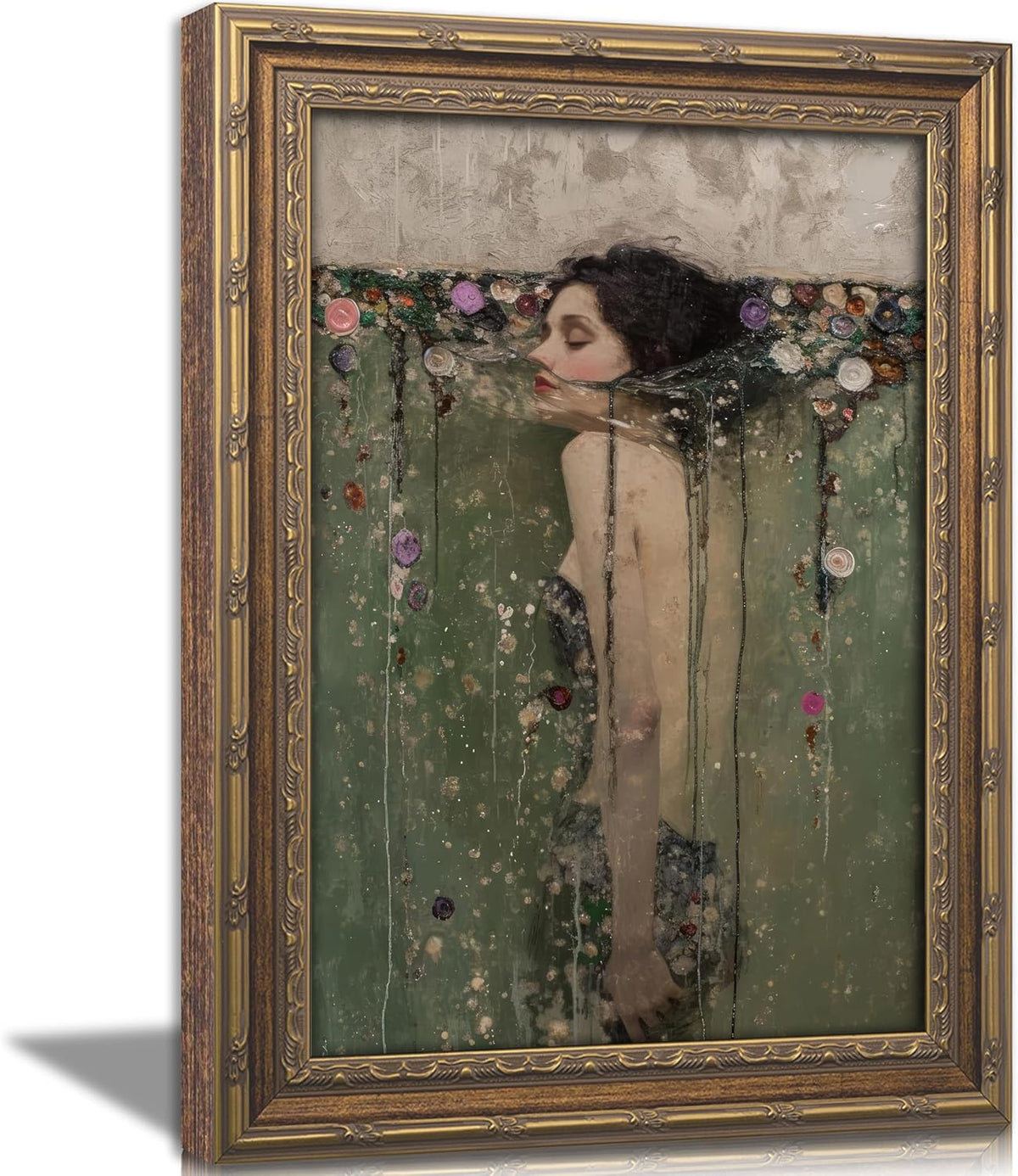 Dark Academia Ophelia Gold Framed Art