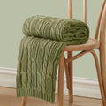 Acrylic Knitted Throw Blanket with Crochet Stitch