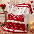 Heart Chunky Knit Chenille Throw Blanket